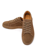 Male Mink Lace-up Suede Leather Sneaker | Derimod Male Mink Lace-up Suede Leather Sneaker | Derimod