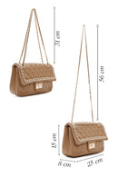 Kadın Bej Uzun Askılı Kapitone Desenli Omuz Çantası | Derimod Kadın Bej Uzun Askılı Kapitone Desenli Omuz Çantası | Derimod