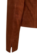 Lara Woman Tan Short Suede Jacket | Derimod Lara Woman Tan Short Suede Jacket | Derimod
