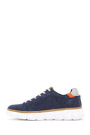 Men's Navy Blue Lace-Up Thick Sole Fabric Sneaker | Derimod Men's Navy Blue Lace-Up Thick Sole Fabric Sneaker | Derimod