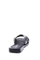 Women's Leather Knit Detailed Slippers | Derimod Women's Leather Knit Detailed Slippers | Derimod