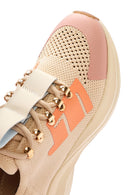 Derimod Zero Women's Beige Thick-Soled Lace-Up Fabric Sneakers | Derimod Derimod Zero Women's Beige Thick-Soled Lace-Up Fabric Sneakers | Derimod