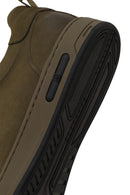 Male Khaki Lace-up Nubuck Leather Sneaker | Derimod Male Khaki Lace-up Nubuck Leather Sneaker | Derimod