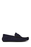 Men's Navy Blue Nubuck Leather Casual Loafer | Derimod Men's Navy Blue Nubuck Leather Casual Loafer | Derimod