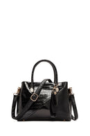 Kadın Siyah Uzun Askılı Kroko Kol Çantası | Derimod Kadın Siyah Uzun Askılı Kroko Kol Çantası | Derimod