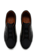 Men's Black Crocodile Leather Sneaker | Derimod Men's Black Crocodile Leather Sneaker | Derimod