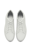 Erkek Beyaz Bağcıklı Deri Sneaker | Derimod Erkek Beyaz Bağcıklı Deri Sneaker | Derimod