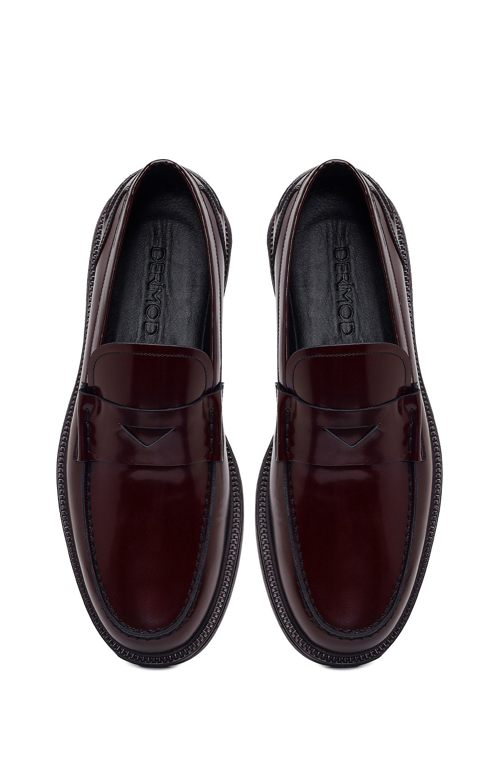 Erkek Bordo Deri Klasik Loafer