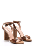 Women's Snakeskin Patterned Heeled Shoes | Derimod Women's Snakeskin Patterned Heeled Shoes | Derimod
