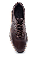 Erkek Deri Kroko Detaylı Sneaker | Derimod Erkek Deri Kroko Detaylı Sneaker | Derimod