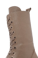 Women's Mink Casual Boots Leather Boots | Derimod Women's Mink Casual Boots Leather Boots | Derimod
