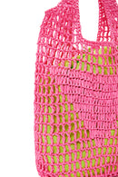 Women's Pink Straw Shoulder Bag | Derimod Women's Pink Straw Shoulder Bag | Derimod