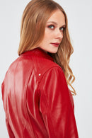 Sonia Kadın Kırmızı Deri Ceket | Derimod