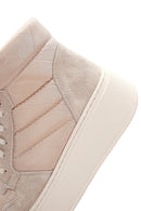 Women's Beige Thick Soled Leather Sneaker Boots | Derimod Women's Beige Thick Soled Leather Sneaker Boots | Derimod