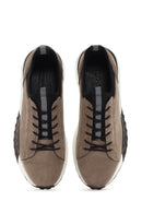 Erkek Bej Kalın Tabanlı Bağcıklı Deri Casual Sneaker | Derimod Erkek Bej Kalın Tabanlı Bağcıklı Deri Casual Sneaker | Derimod