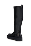 Geox Women's Black Spherica Ec7 Zippered Leather Boots | Derimod Geox Women's Black Spherica Ec7 Zippered Leather Boots | Derimod