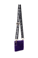 Women's Purple Plush Portfolio Bag | Derimod Women's Purple Plush Portfolio Bag | Derimod