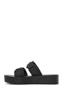 Women's Black Strappy Thick Soled Jelly Slippers | Derimod Women's Black Strappy Thick Soled Jelly Slippers | Derimod