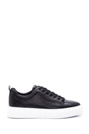 Men's Black Lace-up Leather Sneaker | Derimod Men's Black Lace-up Leather Sneaker | Derimod