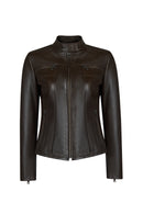 Anetta Woman Mink Short Leather Jacket | Derimod Anetta Woman Mink Short Leather Jacket | Derimod