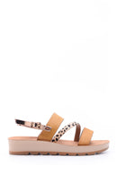 Kadın Gold Leopar Detaylı Sandalet | Derimod Kadın Gold Leopar Detaylı Sandalet | Derimod