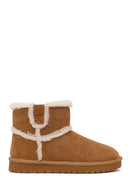Woman Camel Suede Teddy Boots | Derimod Woman Camel Suede Teddy Boots | Derimod