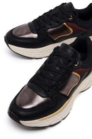 Kadın Siyah Bağcıklı Kalın Tabanlı Sneaker | Derimod Kadın Siyah Bağcıklı Kalın Tabanlı Sneaker | Derimod
