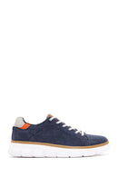 Men's Navy Blue Lace-Up Thick Sole Fabric Sneaker | Derimod Men's Navy Blue Lace-Up Thick Sole Fabric Sneaker | Derimod