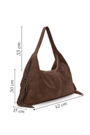 Woman Mink Tassel Suede Shoulder Bag | Derimod Woman Mink Tassel Suede Shoulder Bag | Derimod