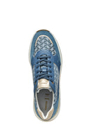 Geox Women Blue D Spherica Ec13 A - Nap + Emb.Te Lace-Up Wedge Heel Sneaker | Derimod Geox Women Blue D Spherica Ec13 A - Nap + Emb.Te Lace-Up Wedge Heel Sneaker | Derimod
