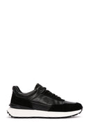Men's Black Lace-up Thick-Sole Leather Casual Sneaker | Derimod Men's Black Lace-up Thick-Sole Leather Casual Sneaker | Derimod