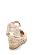 Kadın Deri Dolgu Topuklu Espadril | Derimod Kadın Deri Dolgu Topuklu Espadril | Derimod