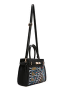 Women's Black Printed Long Shoulder Bag | Derimod Women's Black Printed Long Shoulder Bag | Derimod