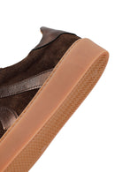 Kadın Kahverengi Bağcıklı Süet Deri Sneaker | Derimod Kadın Kahverengi Bağcıklı Süet Deri Sneaker | Derimod