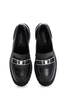 Kadın Siyah Kalın Topuklu Deri Maskülen Loafer | Derimod Kadın Siyah Kalın Topuklu Deri Maskülen Loafer | Derimod
