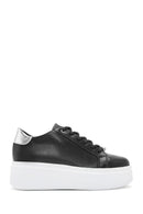 Women's Black Lace-Up Thick Soled Sneaker | Derimod Women's Black Lace-Up Thick Soled Sneaker | Derimod
