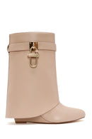 Kadın Bej Dolgu Topuklu Bot | Derimod Kadın Bej Dolgu Topuklu Bot | Derimod