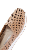 Kadın Bej Deri Comfort Loafer | Derimod Kadın Bej Deri Comfort Loafer | Derimod