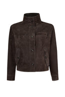 Sandiego Woman Brown Oversize Suede Jacket | Derimod Sandiego Woman Brown Oversize Suede Jacket | Derimod