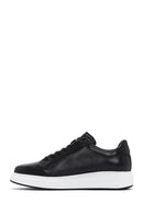 Erkek Siyah Bağcıklı Deri Sneaker | Derimod Erkek Siyah Bağcıklı Deri Sneaker | Derimod