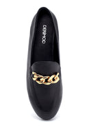 Kadın Zincir Detaylı Deri Loafer | Derimod Kadın Zincir Detaylı Deri Loafer | Derimod