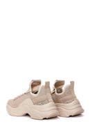 Derimod Zero Women's Beige Lace-Up Stone Detailed Sneakers | Derimod Derimod Zero Women's Beige Lace-Up Stone Detailed Sneakers | Derimod