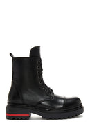 Women's Black Zippered Leather Boots | Derimod Women's Black Zippered Leather Boots | Derimod