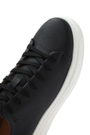 Erkek Siyah Bağcıklı Kalın Tabanlı Deri Sneaker | Derimod Erkek Siyah Bağcıklı Kalın Tabanlı Deri Sneaker | Derimod