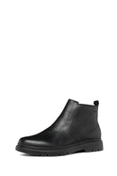 Geox Men's Black Spherica Ec1 Abx Zippered Waterproof Leather Boots | Derimod Geox Men's Black Spherica Ec1 Abx Zippered Waterproof Leather Boots | Derimod