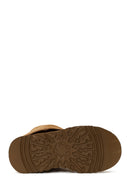 Woman Camel Thick-Soled Suede Teddy Boots | Derimod Woman Camel Thick-Soled Suede Teddy Boots | Derimod