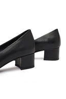 Derimod Flex Woman Black Thick-Heeled Leather Shoes | Derimod Derimod Flex Woman Black Thick-Heeled Leather Shoes | Derimod