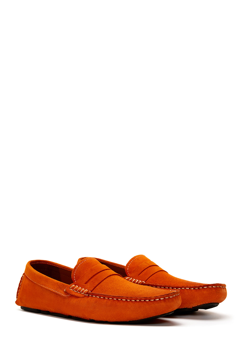 Erkek Turuncu Süet Deri Loafer