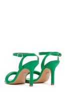 Kadın Yeşil Bilekten Bantlı İnce Topuklu Sandalet | Derimod