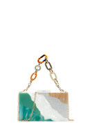 Women's Green Long Chain Strap Mini Box Bag | Derimod Women's Green Long Chain Strap Mini Box Bag | Derimod